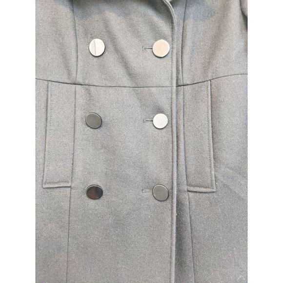 New York & Company Double Breasted Wool Blend Peacoat Black Size 4 - Picture 2 of 6
